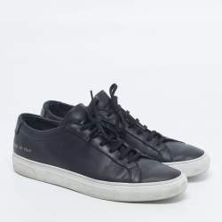 Pre Owned Common Projects Achilles Size 43 Black Leather Low Top Sneakers