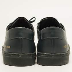 Pre Owned Common Projects Achilles Size 45 Dark Green Leather Low Top Sneakers
