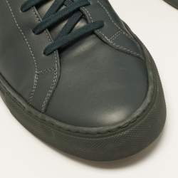 Pre Owned Common Projects Achilles Size 45 Dark Green Leather Low Top Sneakers