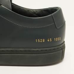 Pre Owned Common Projects Achilles Size 45 Dark Green Leather Low Top Sneakers
