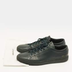 Pre Owned Common Projects Achilles Size 45 Dark Green Leather Low Top Sneakers