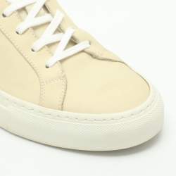 Pre Owned Common Projects Retro Size 42 Cream Leather Low Top Sneakers