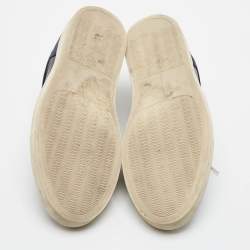 Pre Owned Common Projects Achilles Size 42 Navy Blue/Black Grained Leather and Suede Low Top Sneakers