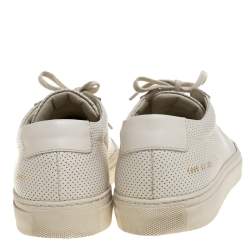 Common Projects White Perforated Leather Achilles Lace Up Sneaker Size 43