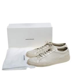 Common Projects White Perforated Leather Achilles Lace Up Sneaker Size 43