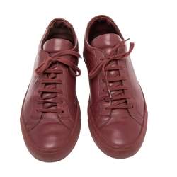 Common Projects Burgundy Leather Achilles Lace Up Sneaker Size 43