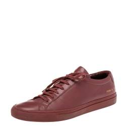 Common Projects Burgundy Leather Achilles Lace Up Sneaker Size 43