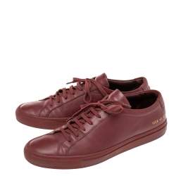Common Projects Burgundy Leather Achilles Lace Up Sneaker Size 43