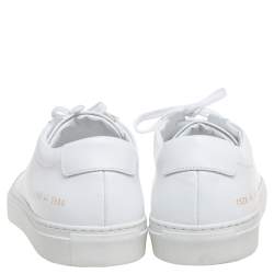 Common Projects White Leather Achilles Lace-Up Sneakers Size 44