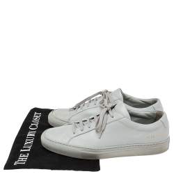 Common Projects Grey Leather Achilles Lace Up Sneakers Size 38