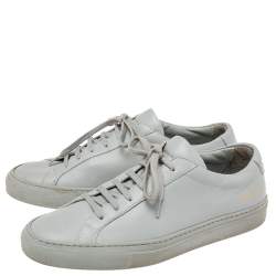Common Projects Grey Leather Achilles Lace Up Sneakers Size 38