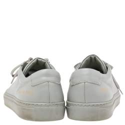 Common Projects Grey Leather Achilles Lace Up Sneakers Size 38