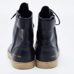 Common Projects Blue Leather Ankle Length Boots Size 41