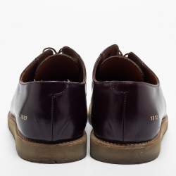 Pre Owned Common Projects Burgundy Leather Lace Up Derby Size 44