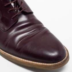 Pre Owned Common Projects Burgundy Leather Lace Up Derby Size 44