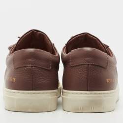 Common Projects Brown Leather Low Top Sneakers Size 45