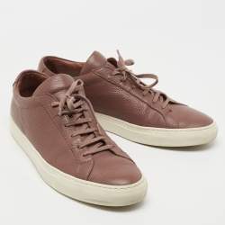 Common Projects Brown Leather Low Top Sneakers Size 45