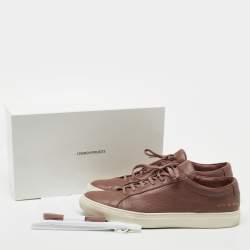 Common Projects Brown Leather Low Top Sneakers Size 45