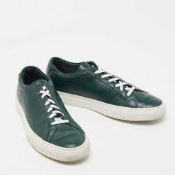 Pre Owned Common Projects Green Leather Achilles Low Top Sneakers Size 40