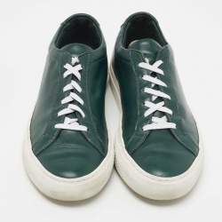 Pre Owned Common Projects Green Leather Achilles Low Top Sneakers Size 40
