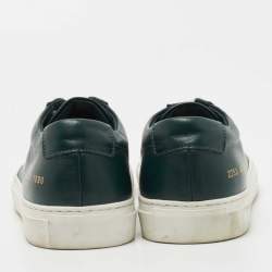 Pre Owned Common Projects Green Leather Achilles Low Top Sneakers Size 40