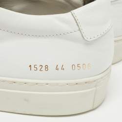  Common Projects White Leather Achilles Low Top Sneakers Size 44