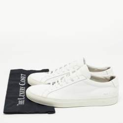  Common Projects White Leather Achilles Low Top Sneakers Size 44
