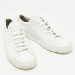  Common Projects White Leather Achilles Low Top Sneakers Size 44