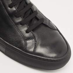 Pre Owned Common Projects Black Leather Achilles High Top Sneakers Size 44