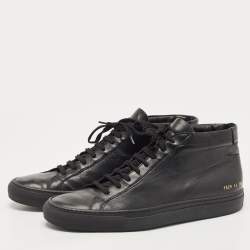 Pre Owned Common Projects Black Leather Achilles High Top Sneakers Size 44