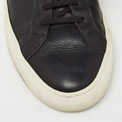 Pre Owned Common Projects Black Leather Achilles Sneakers Size 44