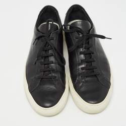 Pre Owned Common Projects Black Leather Achilles Sneakers Size 44
