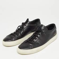 Pre Owned Common Projects Black Leather Achilles Sneakers Size 44