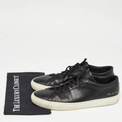 Pre Owned Common Projects Black Leather Achilles Sneakers Size 44