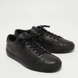 Common Projects Black Leather Achilles Sneakers Size 39