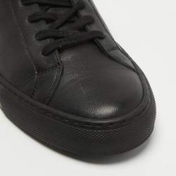 Common Projects Black Leather Achilles Sneakers Size 39