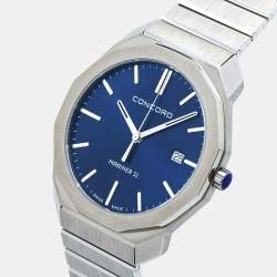 Pre Owned Concord Blue Stainless Steel Mariner SL 05.1.14.1176 Men's Wristwatch 40 mm
