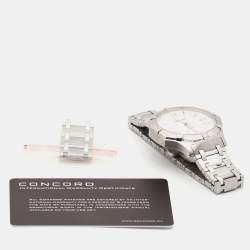 Pre Owned Concord Silver Stainless Steel Saratoga 02.1.14.1058 Men's Wristwatch 40 mm