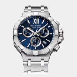 Concord Blue Stainless Steel Saratoga 320489 Quartz Men's Wristwatch 40 mm