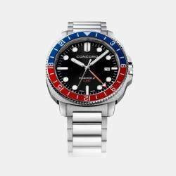 Concord Black Stainless Steel Mariner 0320547 Quartz Men's Wristwatch 43 mm