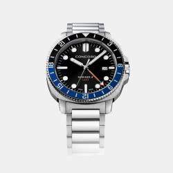 Concord Black Stainless Steel Mariner 0320548 Quartz Men's Wristwatch 43 mm