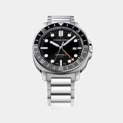 Concord Black Stainless Steel Mariner 320577 Quartz Men's Wristwatch 43 mm