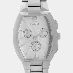 Pre Owned Concord La Scala 14.C5.1482 Quartz White Dial Stainless Steel Men's Wristwatch 38 mm
