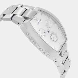 Pre Owned Concord La Scala 14.C5.1482 Quartz White Dial Stainless Steel Men's Wristwatch 38 mm