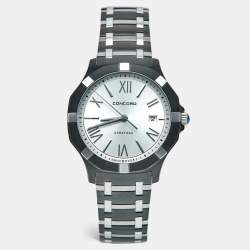 Pre Owned Concord Saratoga 02.1.36.1089 Silver Dial Two Tone Stainless Steel Men's Wristwatch 40 mm