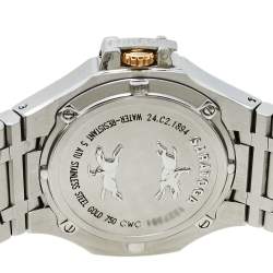 Pre Owned Concord Silver 18K Yellow Gold & Stainless Steel Diamonds Saratoga 24.C2.1894 Men's Wristwatch 38 mm