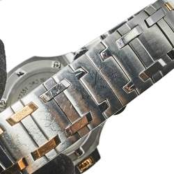 Pre Owned Concord Silver 18K Yellow Gold & Stainless Steel Diamonds Saratoga 24.C2.1894 Men's Wristwatch 38 mm