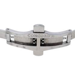 Pre Owned Concord Silver PVD Stainless Steel Rubber Saratoga 14.P1.1895.1 Men's Wristwatch 43 mm