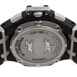 Concord Black Stainless Steel & Rubber Saratoga 14.H1.1881.1 Chrono Men's Wristwatch 33 mm