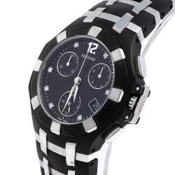 Concord Black Stainless Steel & Rubber Saratoga 14.H1.1881.1 Chrono Men's Wristwatch 33 mm
